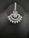 Silver Cubic Zirconia/Diamond Tikka, Indian Maang Tikka, Headpiece, Bridal jewelry (Copy)