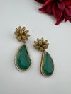 CZ and Gold, Doublet Stone Chandelier Drop Earrings, Bridal, Designer jewelry