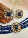 Moissanite Kundan, Hydro beads, CZ, Stones Choker necklace set, Indian Bridal Jewelry, chic set