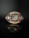 Moissanite Kundan, MOP, CZ Adjustable Bracelet Bangle, Gold Polish Designer Bangle