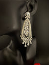 Premium Cubic Zirconia Crystals Chandelier earrings is designer Inspired, Statement Long sleek earring, Bridal, Party, Wedding jewelry, chic