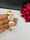 Moissanite Kundan, Enamel, CZ Rajwadi Pacheli Bracelet Bangle Kada, Gold Polish(fits 2.6" wrists)