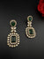 Green and Gold Kundan, Stone Chandelier Drop Earrings, Bridal, Moissanite, CZ, Designer jewelry