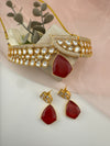 Kundan, CZ, Doublet Stone choker necklace set, Indian Bridal Jewelry set