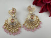Enamel and Gold Kundan Chandelier Long Earrings, High shine Bridal Moissanite CZ, Designer Earrings