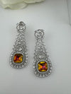 Premium Long Earring with Swarovski Crystals and Cubic Zirconia Chandelier earrings