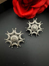 Moon Oxidized German silver Big Stud earrings