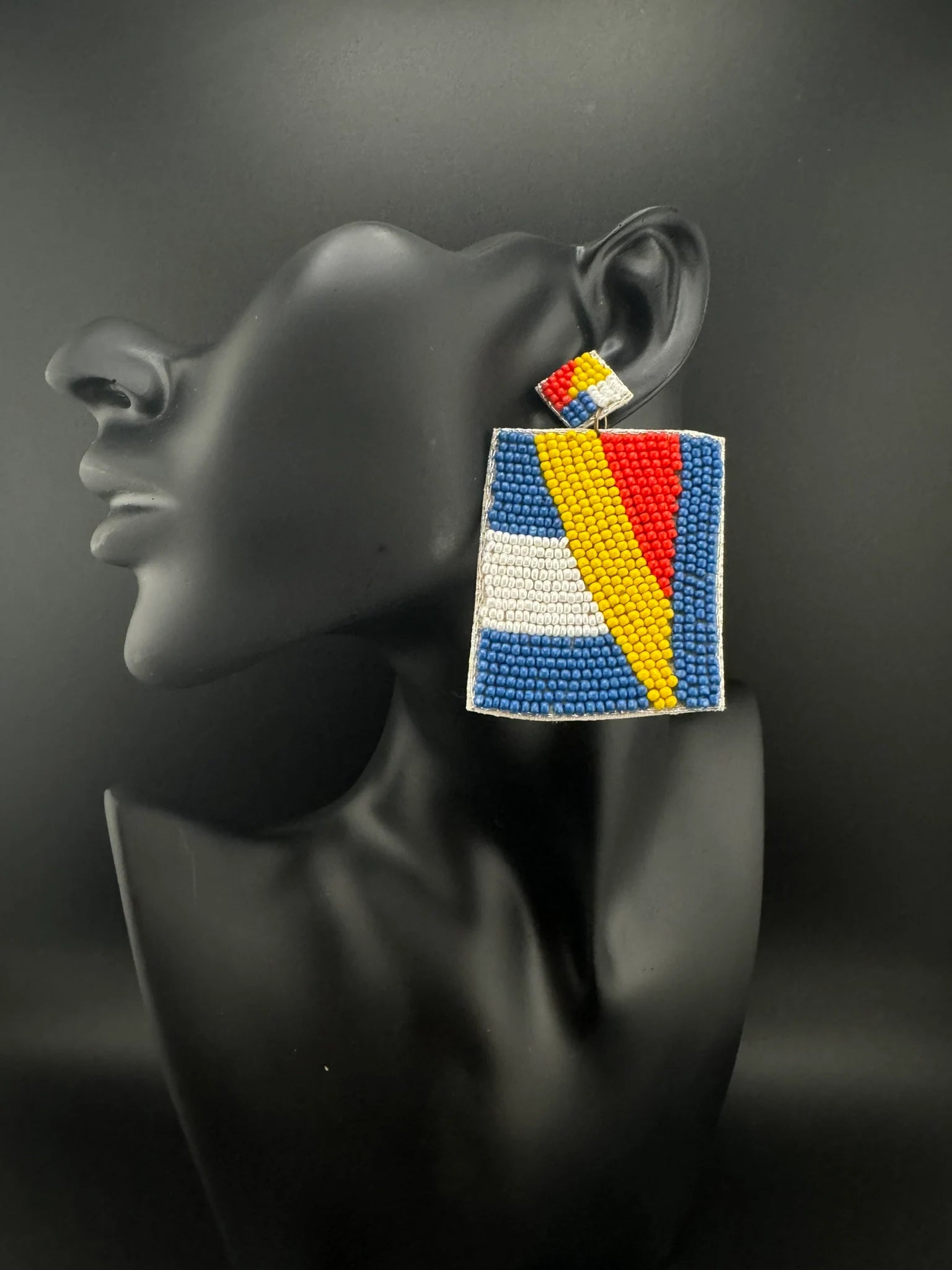 Multicolor Square Dangle Quirky Beaded earrings