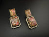 Premium Doublet Marble stone and Cubic Zirconia designer Drop earrings