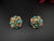 Premium Cubic Zirconia, Glass Crystals in gold is Swarovski inspired designer studs earrings