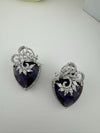 Premium Cubic Zirconia and Crystal stone in silver Polish Statement Studs earrings