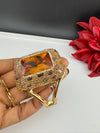 Turkish Jewelry, Crystal, CZ, Stones Oversized Cuff Bracelet Bangle, Gold Polish (Fits 2.6" Diameter)
