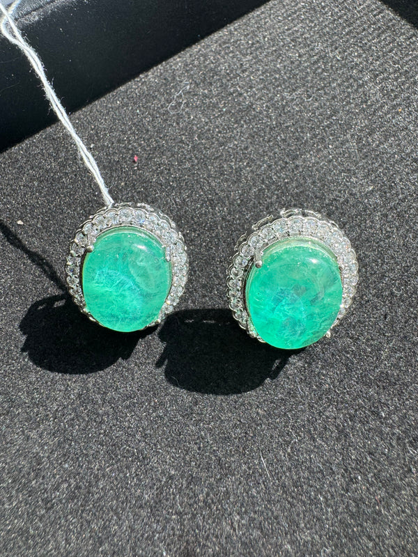 Cubic Zirconia, American Diamond,Doublet stone studs earrings, Indian Jewelry
