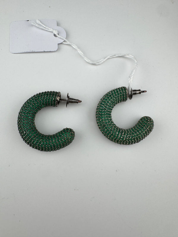Pearls, Cubic Zirconia, Diamond nano setting Hoops earrings, Indian Jewelry
