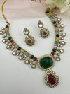 Kundan, Stones, CZ Gold Plated necklace set, Indian Bridal Jewelry set