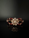 Moissanite Kundan, Enamel, CZ Adjustable Bracelet Bangle, Gold Polish Designer Bangle