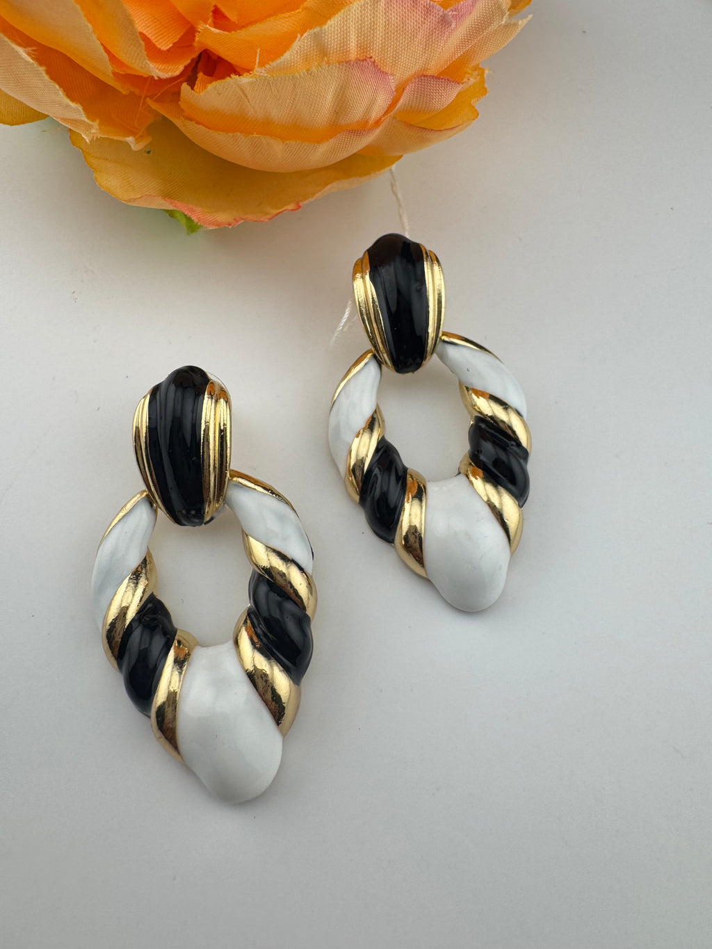 High Quality Premium Enamel and gold Designer Drop Earrings