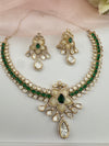 Kundan, Moissanite, MOP, CZ Flexible Gold necklace set, Indian Bridal Jewelry