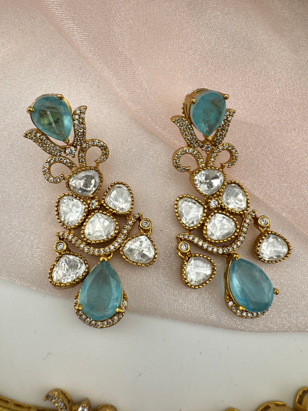 Kundan, CZ, Doublet Stone collar flexible necklace set, Indian Bridal Jewelry set