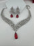 CZ Diamond Statement Necklace Set, White Gold Plated Choker
