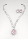 Swarovski Crystals and CZ Diamond all over Necklace Set, White Gold Plated set