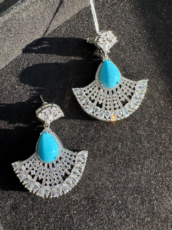 Designers inspired Stones, Crystal, cubic zirconia, diamonddangle earrings, Indian Jewelry