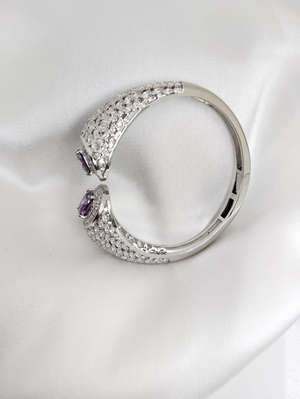 Openable Designer Cuff bracelet with Stones, American Diamonds, crystal stones, CZ, Fits size upto 2.6"