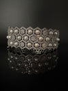 Openable Designer bracelet with Pearls, crystal stones, CZ Nano setting, Fits size upto 2.6"
