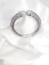 Designer Cuff bracelet with American Diamonds in nano setting, CZ, Fits size upto 2.6"