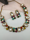 Kundan, Stones, CZ Gold Plated necklace set, Indian Bridal Jewelry set