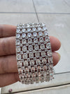 Openable Designer bracelet with American Diamonds, crystal stones, CZ, Fits size upto 2.6"