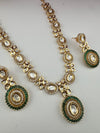 Cubic Zirconia, Kundan, Long Gold Necklace Set, Indian Bridal Rani Haar