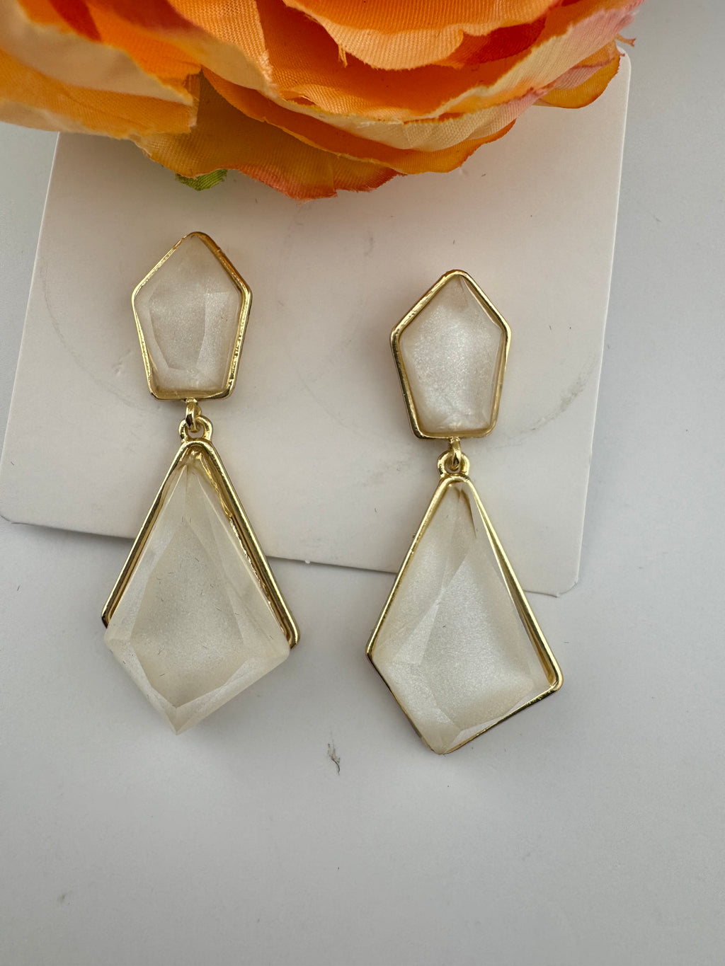 High Quality Premium Enamel and gold Designer Drop Earrings