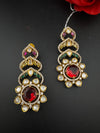 Cubic Zirconia, Kundan, Stone Chandelier Drop Earrings, Moissanite, CZ, Designer jewelry