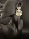 Premium Cubic Zirconia Chandelier Long earrings is designer Inspired, Statement round earring, Bridal, Party, Wedding jewelry