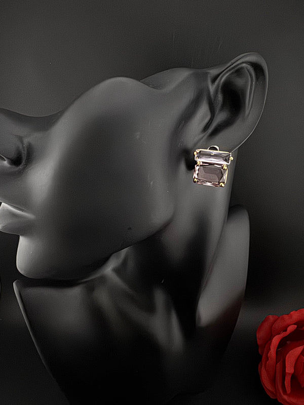 Premium designer Studs earring with clear glass stones, stylish, Statement Jewelry, jewelry for all ages, best for Bridesmaid Gift