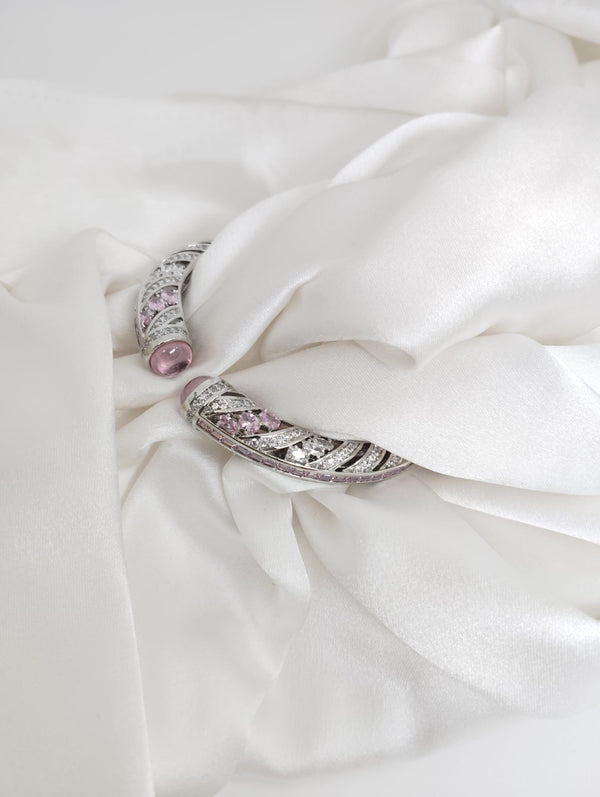 Openable Cuff bracelet with Stones, American Diamonds, crystal stones, CZ, Fits size upto 2.6"