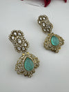CZ, Kundan, Doublet Stone Chandelier Drop Earrings, Bridal, Moissanite, Designer jewelry