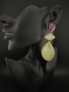 Premium High Quality long drop earrings, lightweight Brass and Acrylic material Earrings for party wear/Bridesmaid gift