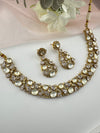 Stones, CZ, Kundan Gold necklace set, Indian Bridal Jewelry set