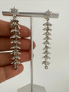 Premium Long Earring in Cubic Zirconia / Set of small jhumkis in long earrings