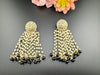 Big Kundan Studs with Pearls Latkan Long earrings