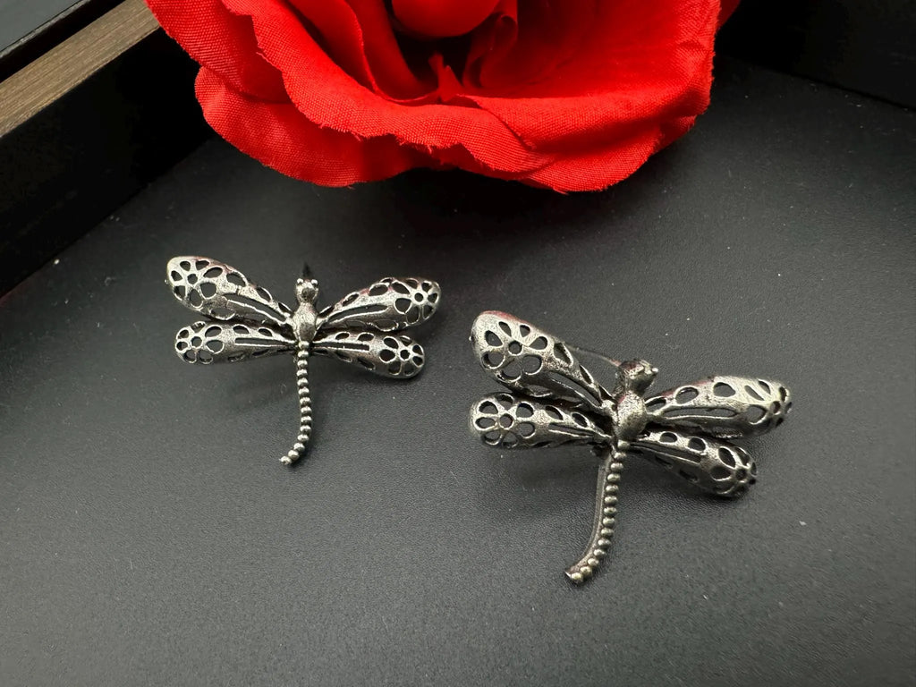 COMBO of 2 oxidized earrings, Fly and abstract earrings