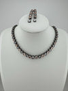 Premium American Diamond, Cubic Zirconia High Shine Sleek Necklace set with long earrings