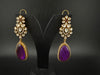 Kundan, CZ, Gold, Doublet Stone Chandelier Long Earrings, Bridal, Moissanite, CZ, Designer jewelry