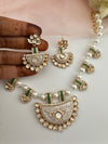 Kundan, Moissanite, MOP, CZ Flexible Gold necklace set, Indian Bridal Jewelry