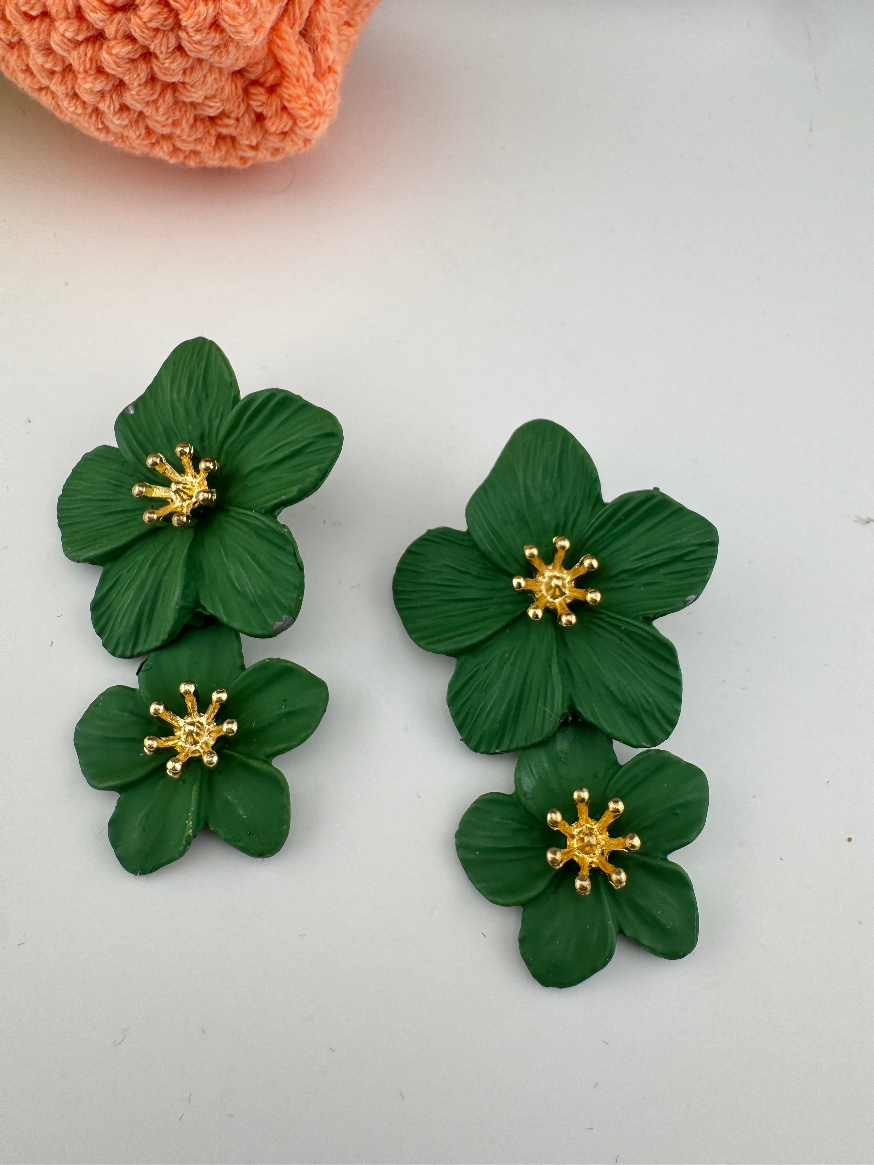 Premium High Quality long drop earrings, lightweight Brass and Acrylic material flower Earrings for party wear/Bridesmaid gift