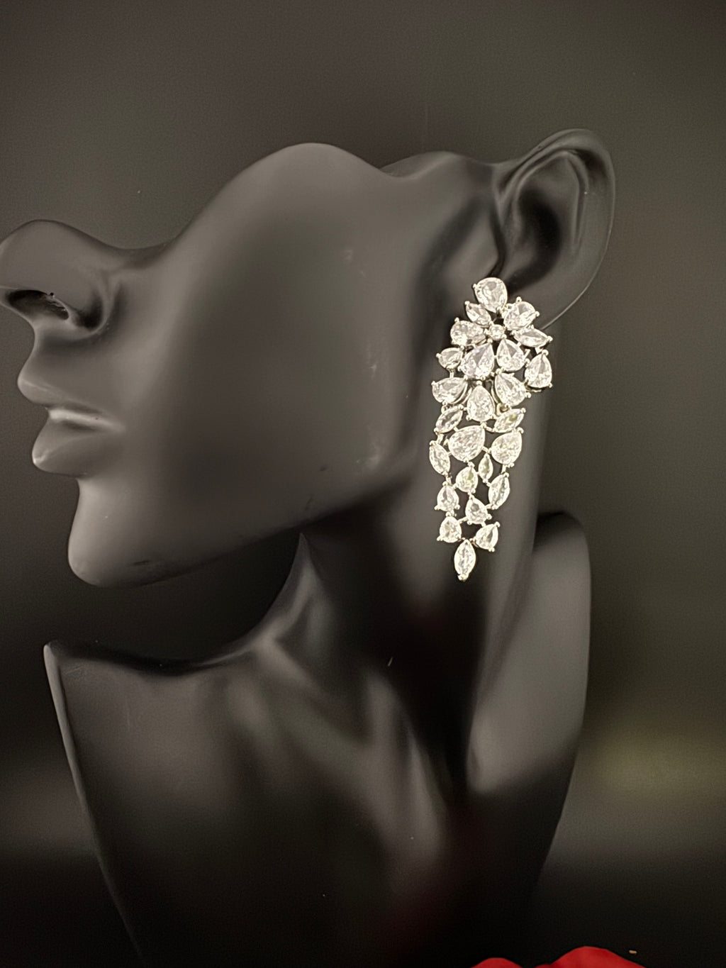 Premium Cubic Zirconia Chandelier Long earrings is designer Inspired, Statement Long earring, Bridal, Party, Wedding jewelry, Shiny