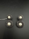 Cubic Zirconia, Diamond nano setting, pearls, Victorian Dangle earrings, Indian Jewelry