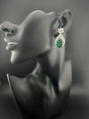 Cubic Zirconia, Diamond, stone, Silver Polish Designer inspired Dangle Drop earrings, Indian Jewelry